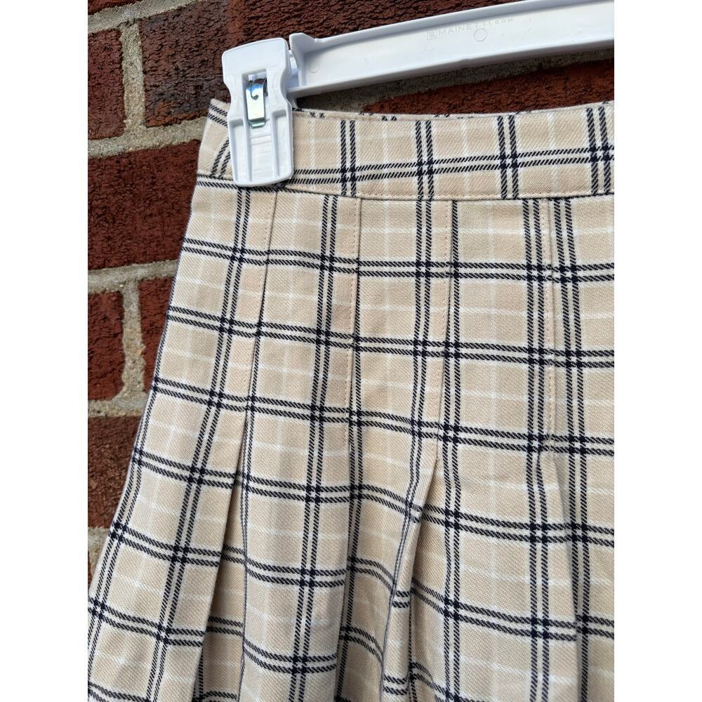 Aeropostale Plaid Tennis Skater Skirt XS Beige Black Preppy Y2K Mini - Picture 3 of 9